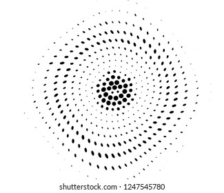 Wavy dotted lines background. Pattern of dots, dotted lines, circles of different scale. Digital Gradient. Pop-art style. Grunge Backdrop. Modern futuristic Abstract panel. Vector illustration