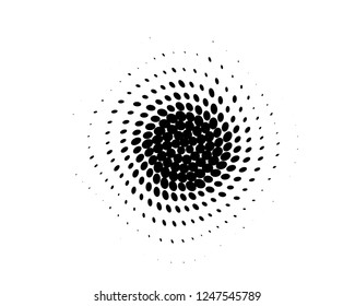 Wavy dotted lines background. Pattern of dots, dotted lines, circles of different scale. Digital Gradient. Pop-art style. Grunge Backdrop. Modern futuristic Abstract panel. Vector illustration