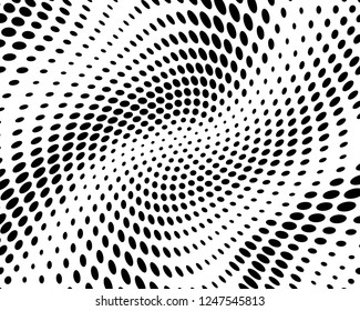 Wavy dotted lines background. Pattern of dots, dotted lines, circles of different scale. Digital Gradient. Pop-art style. Grunge Backdrop. Modern futuristic Abstract panel. Vector illustration