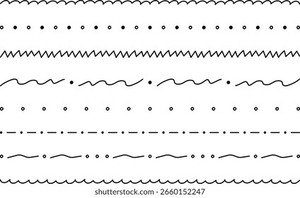 Wavy and Dotted Lines Cute Hand-Drawn Collection