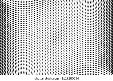 Wavy dotted lines. Halftone background. Futuristic panel. The backdrop to create a modern backgrounds, posters, banners in the style of pop art. Vector illustration  