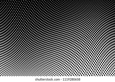 Wavy dotted lines. Halftone background. Futuristic panel. The backdrop to create a modern backgrounds, posters, banners in the style of pop art. Vector illustration  