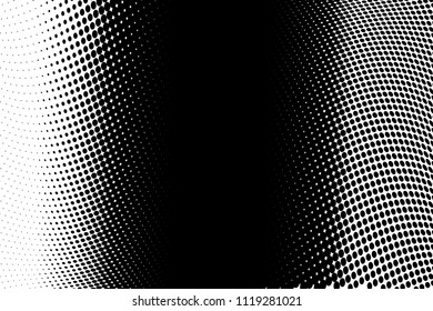 Wavy dotted lines. Halftone background. Futuristic panel. The backdrop to create a modern backgrounds, posters, banners in the style of pop art. Vector illustration  