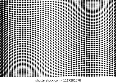Wavy dotted lines. Halftone background. Futuristic panel. The backdrop to create a modern backgrounds, posters, banners in the style of pop art. Vector illustration  
