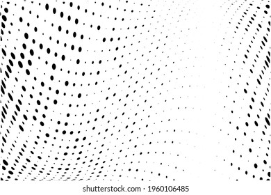 Wavy dotted pattern Halftone background. Backdrop with circles, dots, rounds, design element for web banners, posters, cards, wallpaper, sites. Pop art style. Vector illustration
