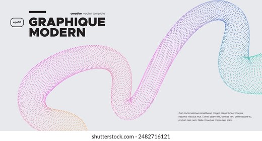 Wavy dotted shape with Rainbow colors. Vector illustration.