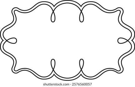 Wavy double lines forming an elegant and decorative frame, featuring intricate swirls and ample copy space, perfect for enhancing vintage or classic design projects
