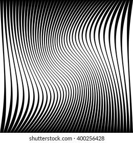 Wavy dynamic irregular lines pattern. Stripes with waving distortion. Minimal lined texture, background