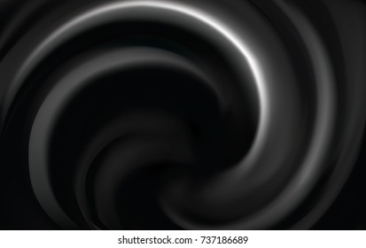 Wavy ebon backdrop of glossy rippled spraying surface. Closeup macro view with space for text in deep center in middle of funnel