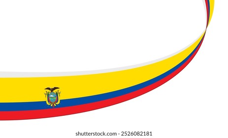 fundo de vetor de bandeira equador ondulado com espaço de cópia para texto. dia nacional equador