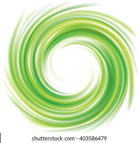 Wavy eddy pea color fond of glossy curvy spraying surface. Closeup view with space for text in glowing white center in middle of funnel