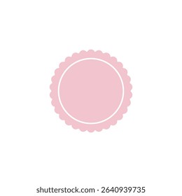 Wavy edge circle sticker. Star burst shape tags for price. Blank sale round sticker. Empty promo badge. Simple circle red wax seal. Vector illustrations set isolated on white background.