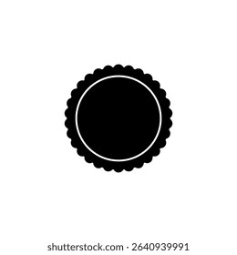 Wavy edge circle sticker. Star burst shape tags for price. Blank sale round sticker. Empty promo badge. Simple circle red wax seal. Vector illustrations set isolated on white background.