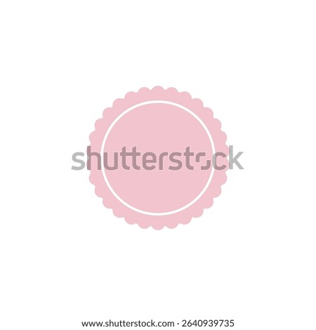 Wavy edge circle sticker. Star burst shape tags for price. Blank sale round sticker. Empty promo badge. Simple circle red wax seal. Vector illustrations set isolated on white background.