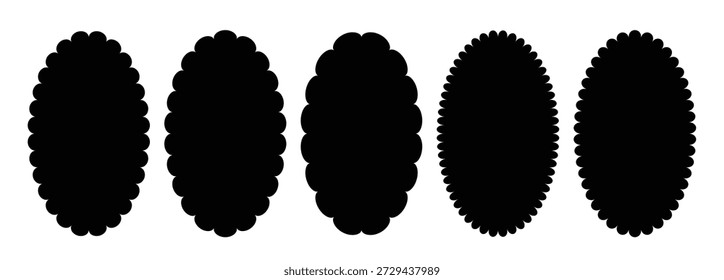 wavy edge oval frame collection jagged scallop ellipse