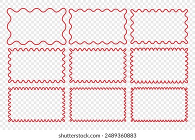 Wavy edge rectangle line vector frame