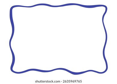 Wavy edge rectangular frame box vector illustration isolated on white.	