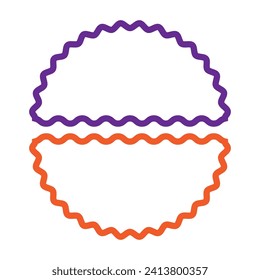 Wavy Edge Semicircle Sunrise Orange Icon by useing stroke.eps