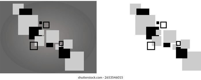 Formas de borda onduladas quadro caixa vetor ilustração isolada em branco. Desenho de rabiscar retângulo e oval com curva 