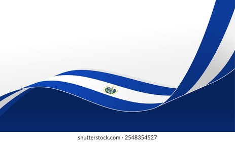 wellige el salvador Flagge, Vektorhintergrund mit Kopienraum für Text. el salvador Nationalfeiertag