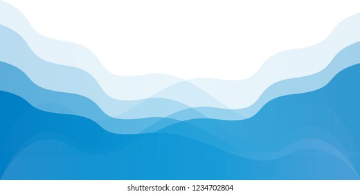 Wavy element pattern background vector. Design ocean gradient blue on blue background. Design print for illustrations, background, backdrop, textile, banner. Set 2