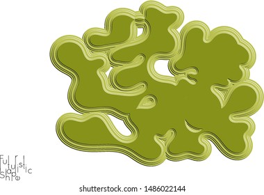 Wavy embossed vector shape isolated on white background. Abstract paper cut 3d layered object.