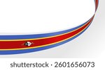 wavy Eswatini flag frame background with copy space for text. for national day