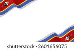 wavy Eswatini flag frame background with copy space for text. for national day