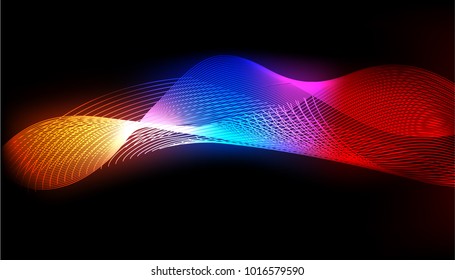 wavy fantastic abstract technology background with light effect