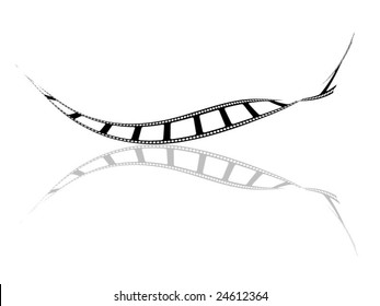 Wavy film strip in a vector format