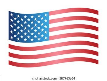 Wavy Flag Of America.