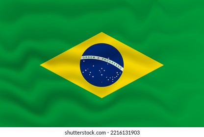 Wavy flag of Brazil. Flag of Brazil with a wavy effect. vector illustration