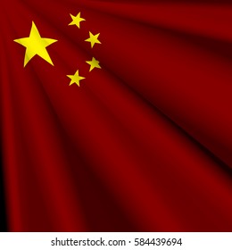 The wavy flag of China background.(EPS10 art vector)