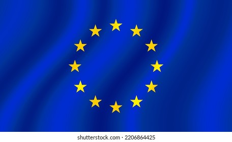 Bandera ondulada de la Unión Europea. vector