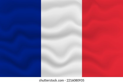 Wavy flag of France. Flag of France with a wavy effect. vector illustration