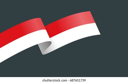 wavy Flag of Indonesia. vector illustration