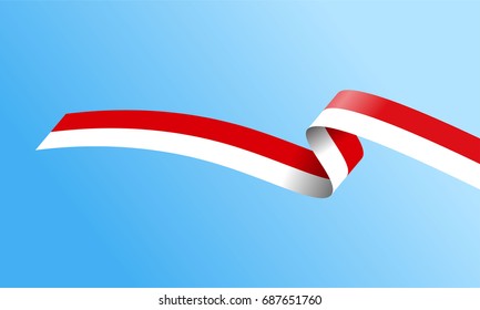 Bandera ondulada de Indonesia. ilustración vectorial