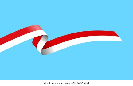 Bandera ondulada de Indonesia. ilustración vectorial