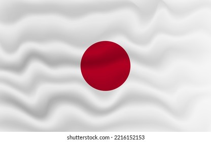 Wavy flag of Japan. Flag of Japan with a wavy effect. vector illustration
