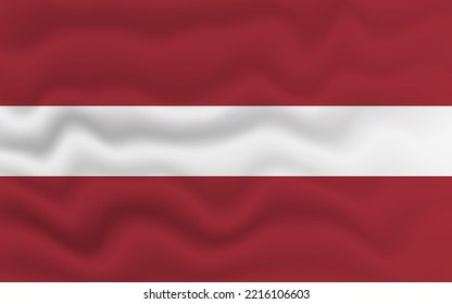 Bandera ondulada de Letonia. Bandera de Letonia con un efecto ondulado. ilustración vectorial