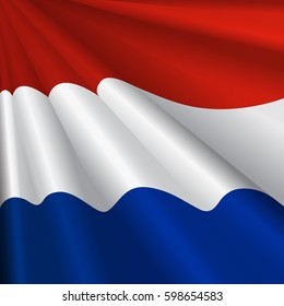 The wavy flag of Netherlands background.(EPS10 art vector)