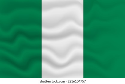 Wavy flag of Nigeria. Flag of Nigeria with a wavy effect. vector illustration