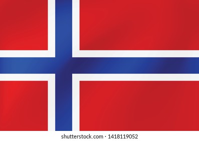 Wavy flag of Norway for site, sports, travel, state events - Vector illustration
