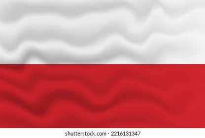 Wavy flag of Poland. Flag of Poland with a wavy effect. vector illustration