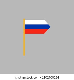  Wavy flag of Russia. Poster template. Vector Illustration