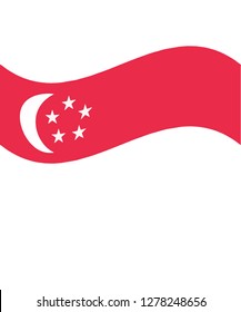 Wavy flag of Singapore vector illustration