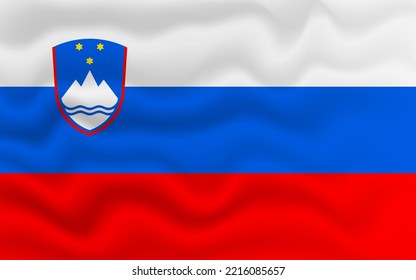 Wavy Flagge von Slowenien. Die Flagge Sloweniens mit einer schweren Wirkung. Vektorgrafik