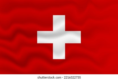 Wavy Fahne der Schweiz. Die Flagge der Schweiz mit einem Wavy-Effekt. Vektorgrafik