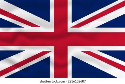 Wavy flag of United Kingdom. Flag of United Kingdom with a wavy effect. vector illustration