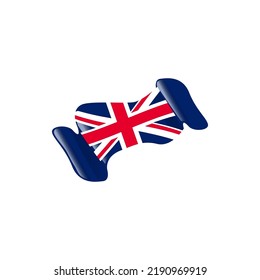 Wavy flag united kingdom icon vector isolated